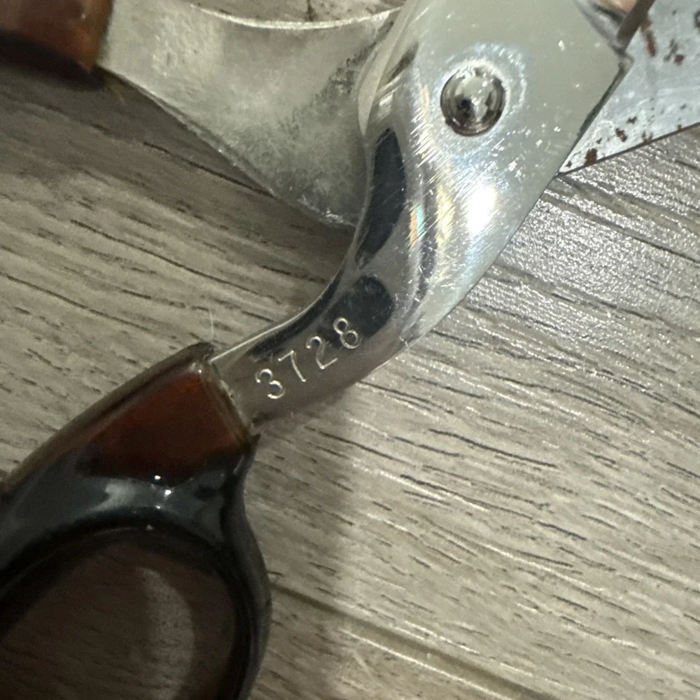 Vintage Wiss 3728 Faux Tortoise Shell Scissors Shears‎ Contura Lite 8.25